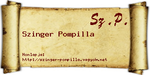 Szinger Pompilla névjegykártya